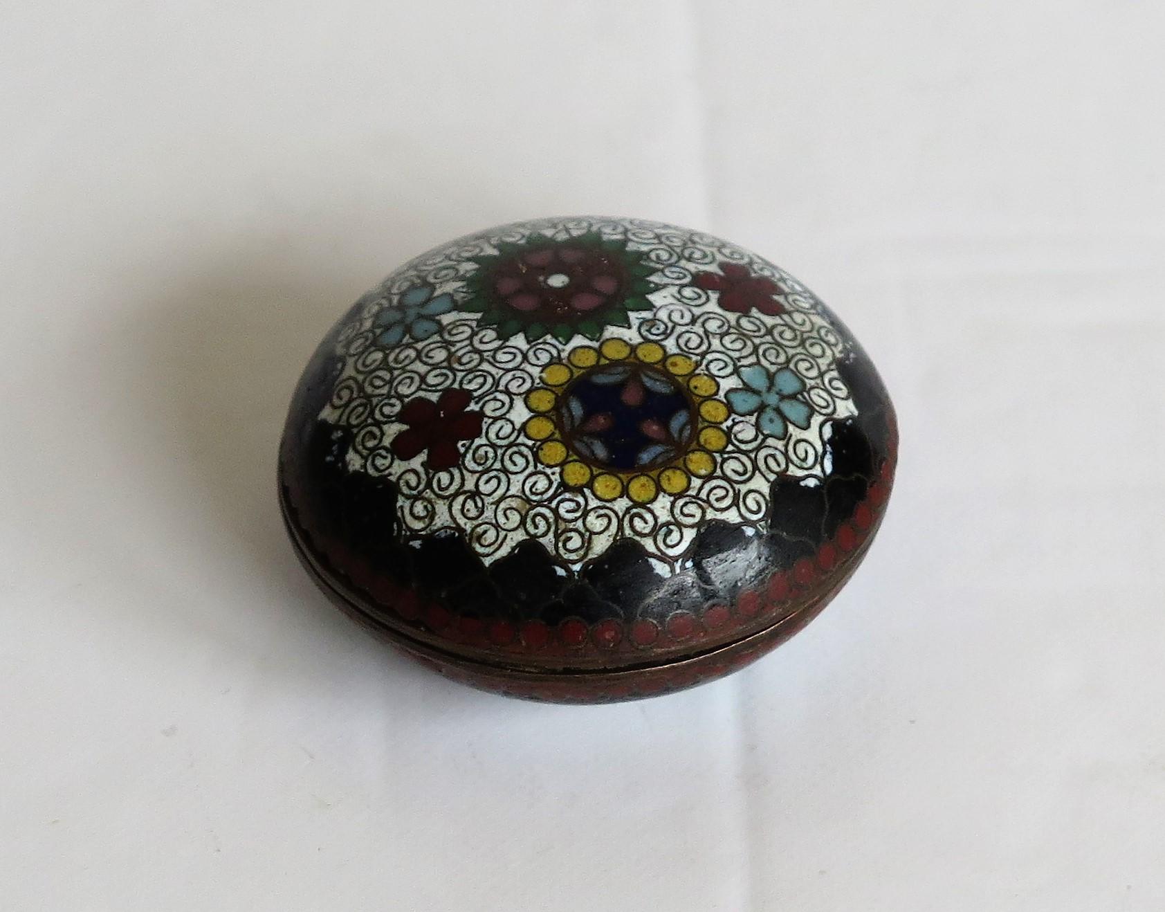 Small Chinese Cloisonné Lidded Box, Qing Dynasty, 19th Century 8