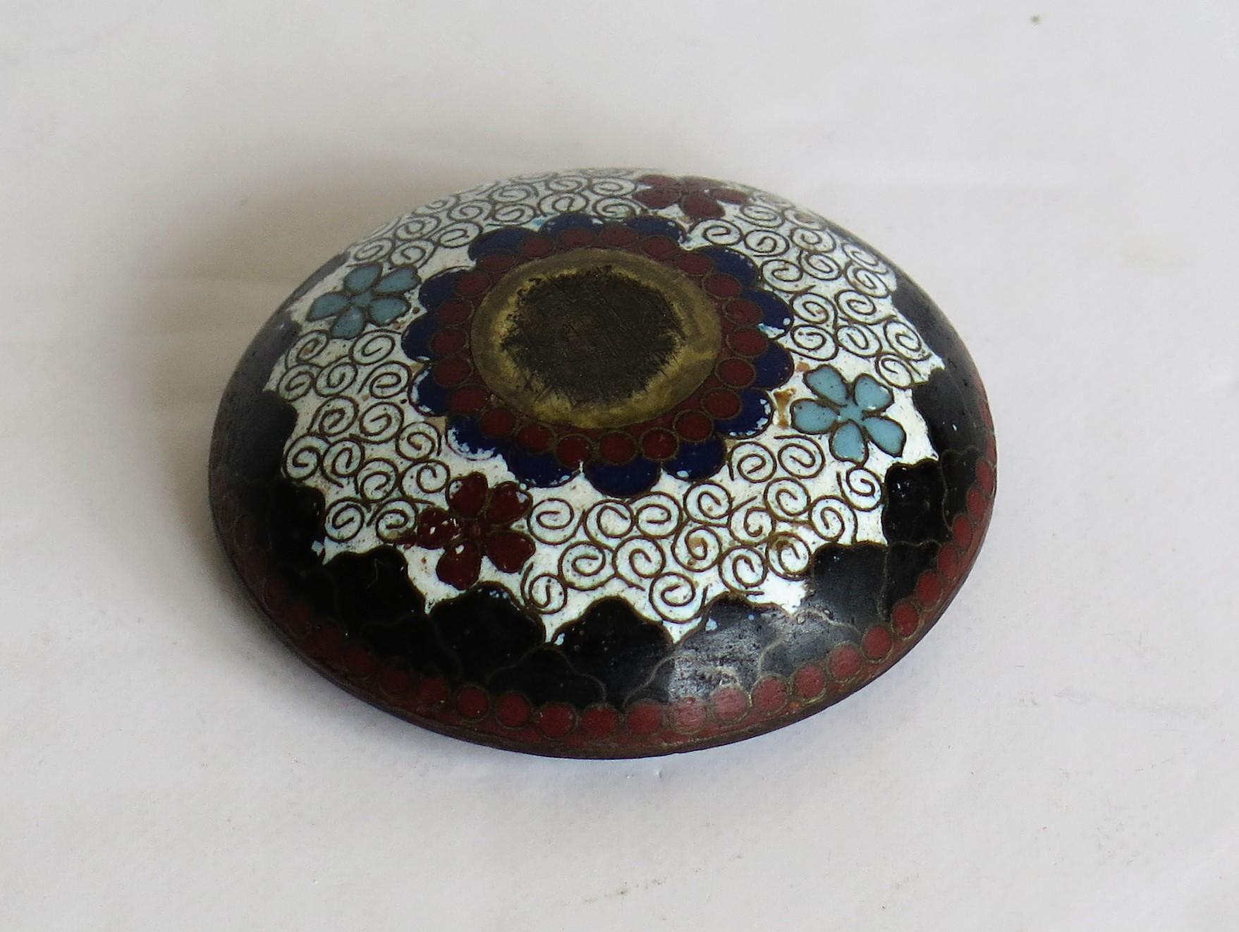 Small Chinese Cloisonné Lidded Box, Qing Dynasty, 19th Century 10