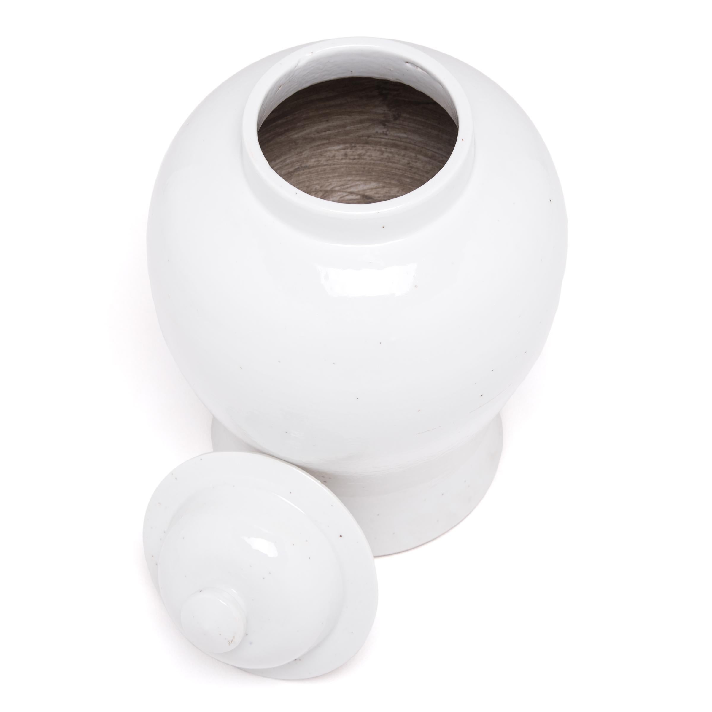 Porcelain Chinese White Glazed Baluster Jar For Sale
