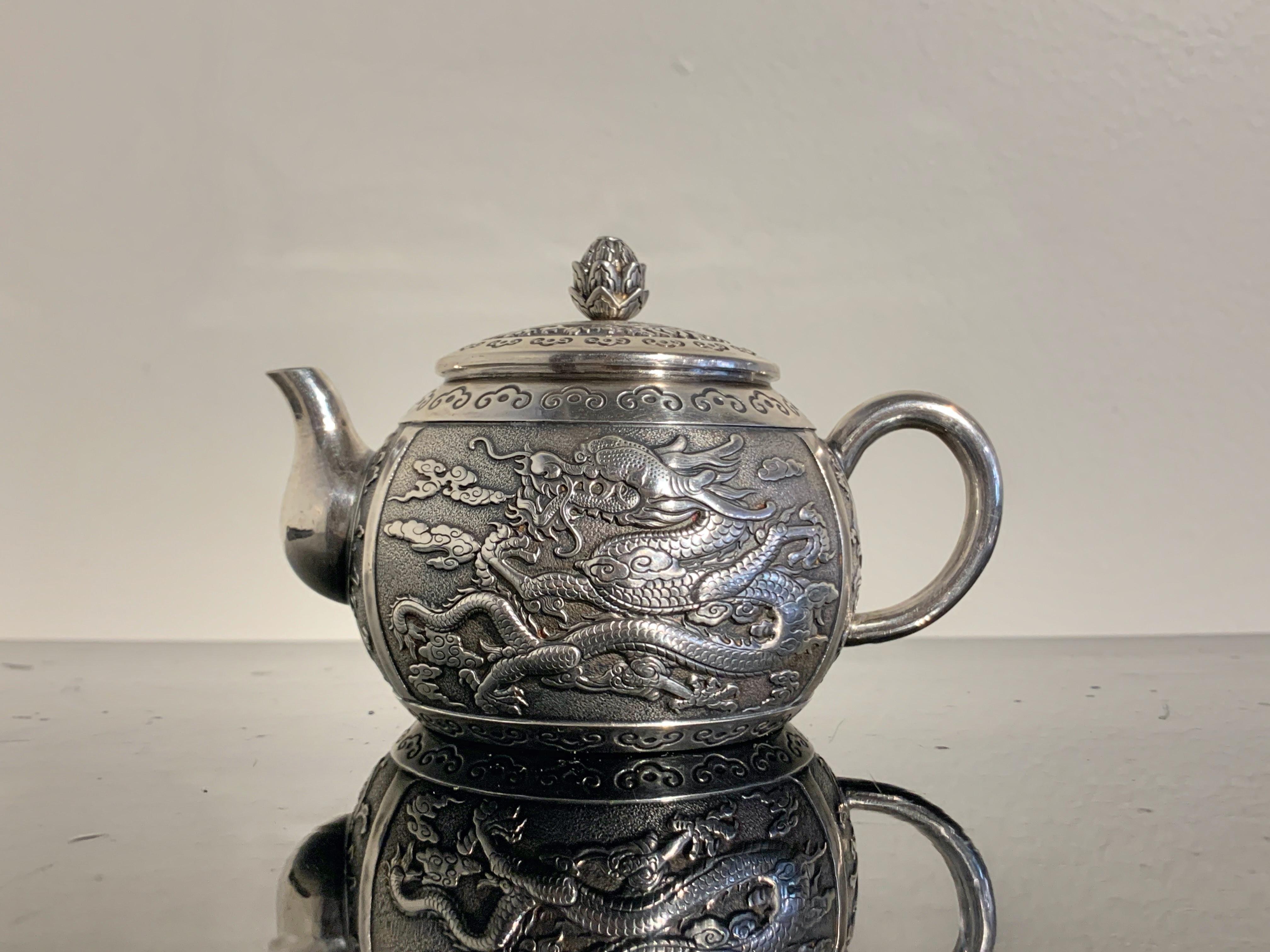 antique chinese dragon teapot