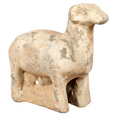 Small Chinese Han Dynasty Terracotta Sheep Mingqi, circa 202 BC-200 AD
