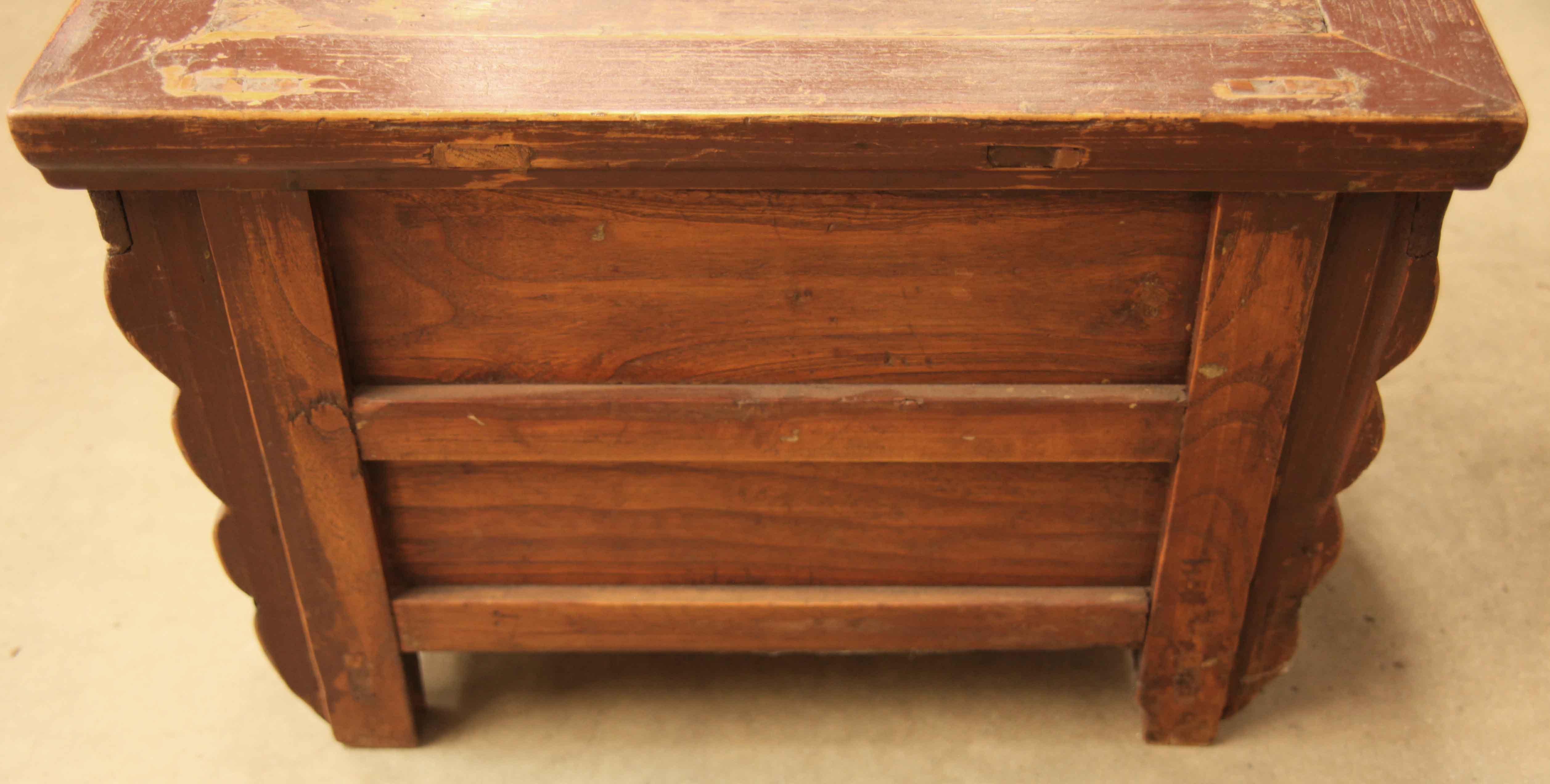 Iron Small Chinese Painted Chest For Sale
