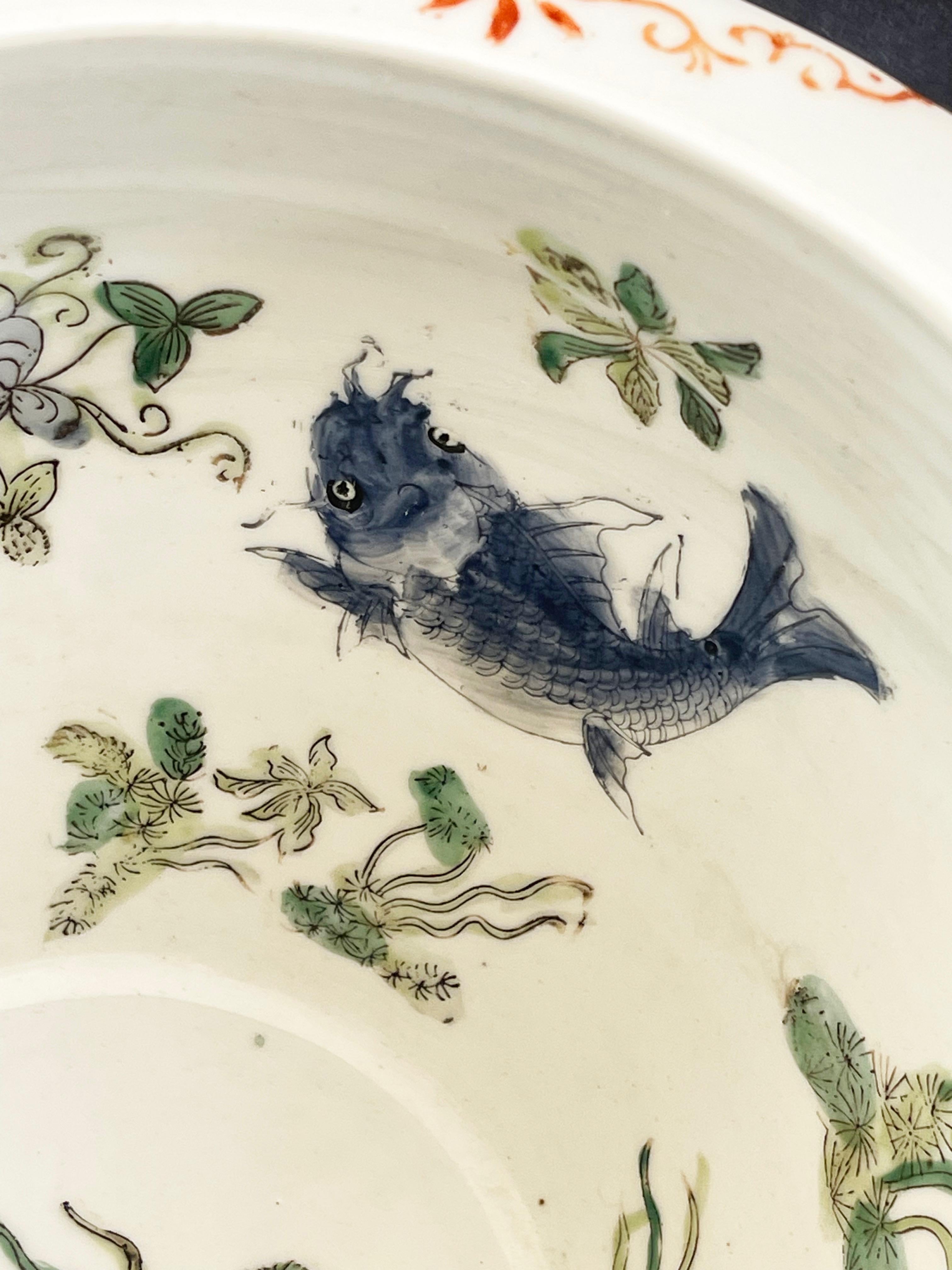 Pequeña jardinera o pecera de porcelana china pintada a mano, mediados del siglo XX en Bueno estado para la venta en Andernach, DE