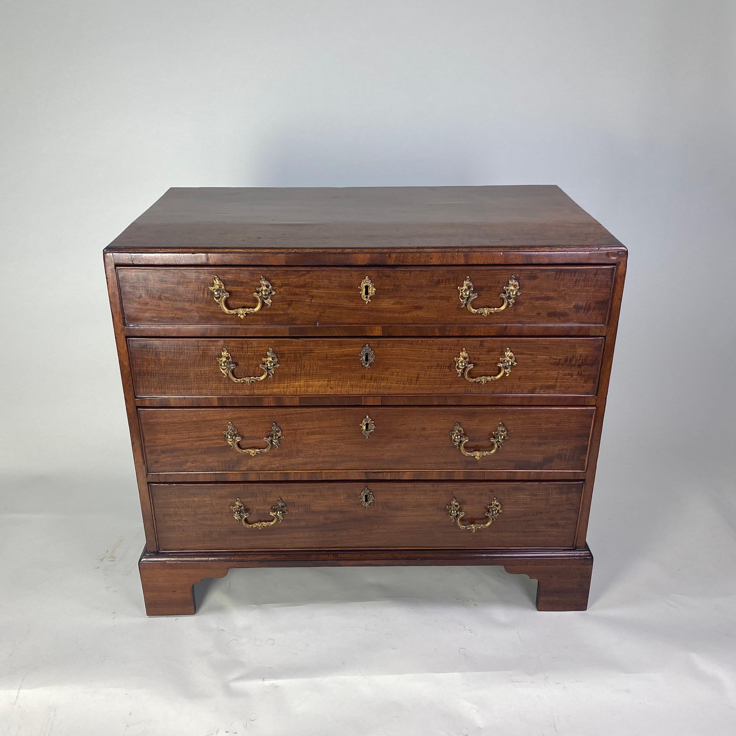 Mahogany Small Chippendale period mahogany Chest of Drawers For Sale