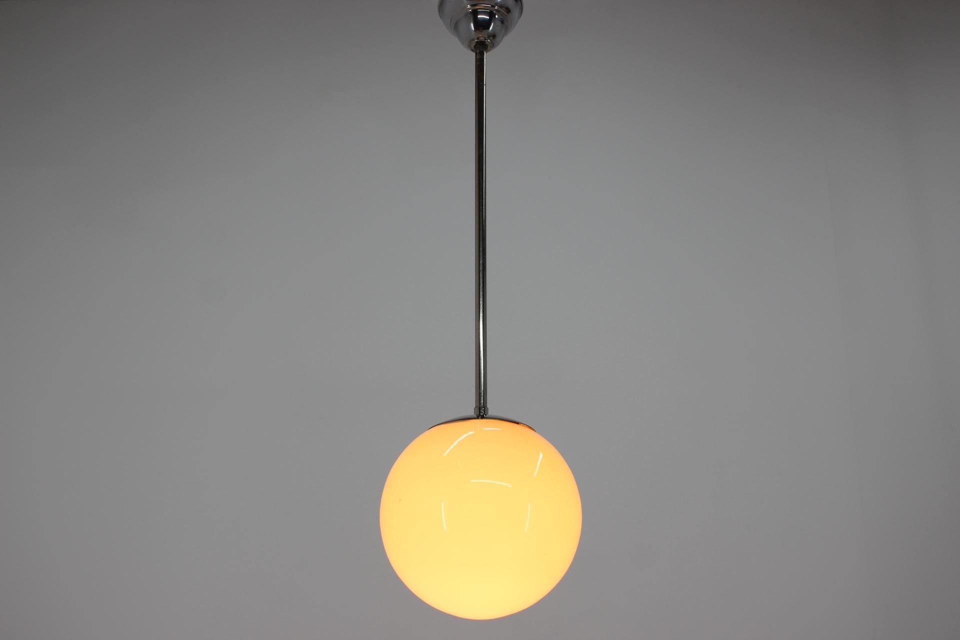 Small Chrome Bauhaus Pendant, 1930s In Good Condition For Sale In Praha, CZ