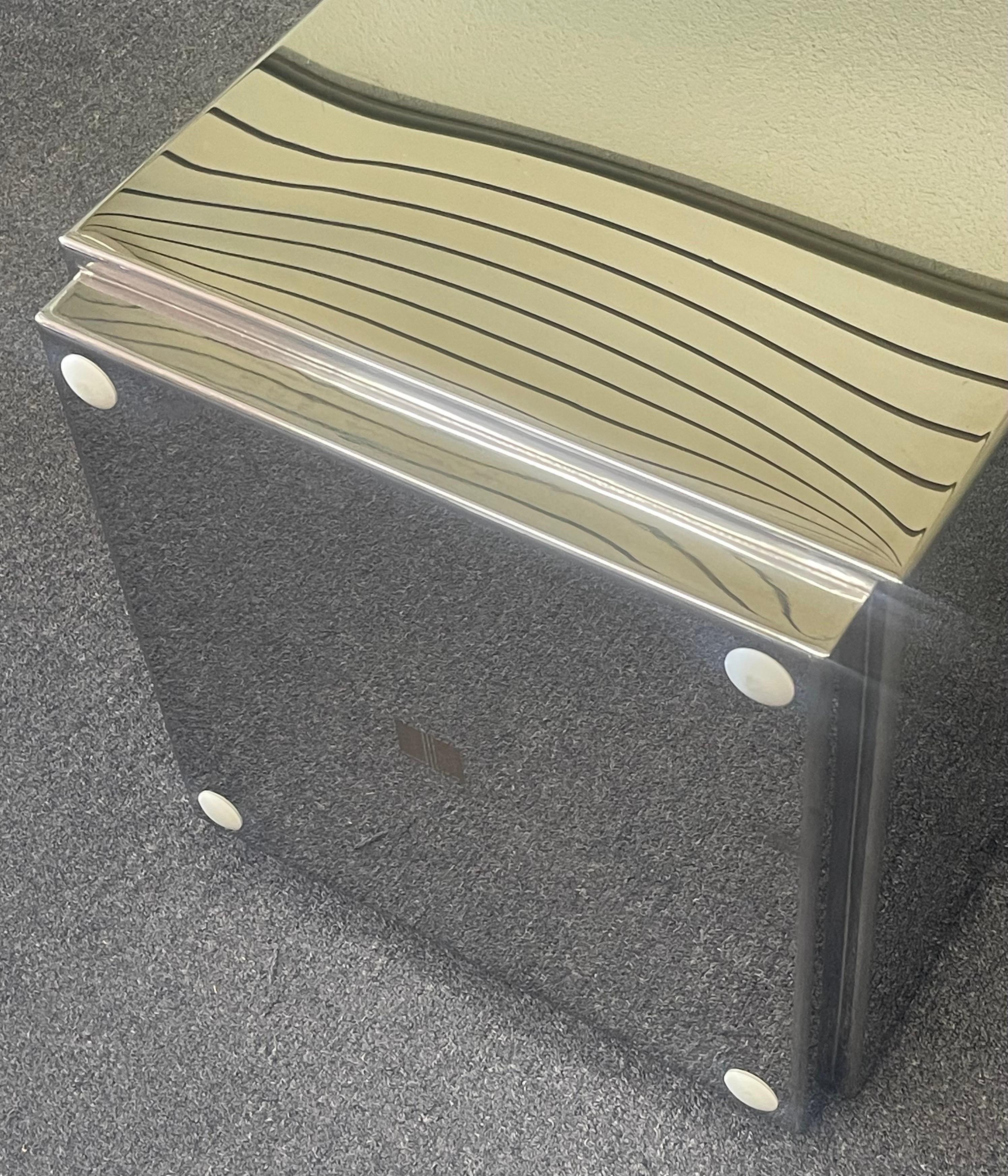 Small Chrome Cube Side Table by John Lyle For Sale 5