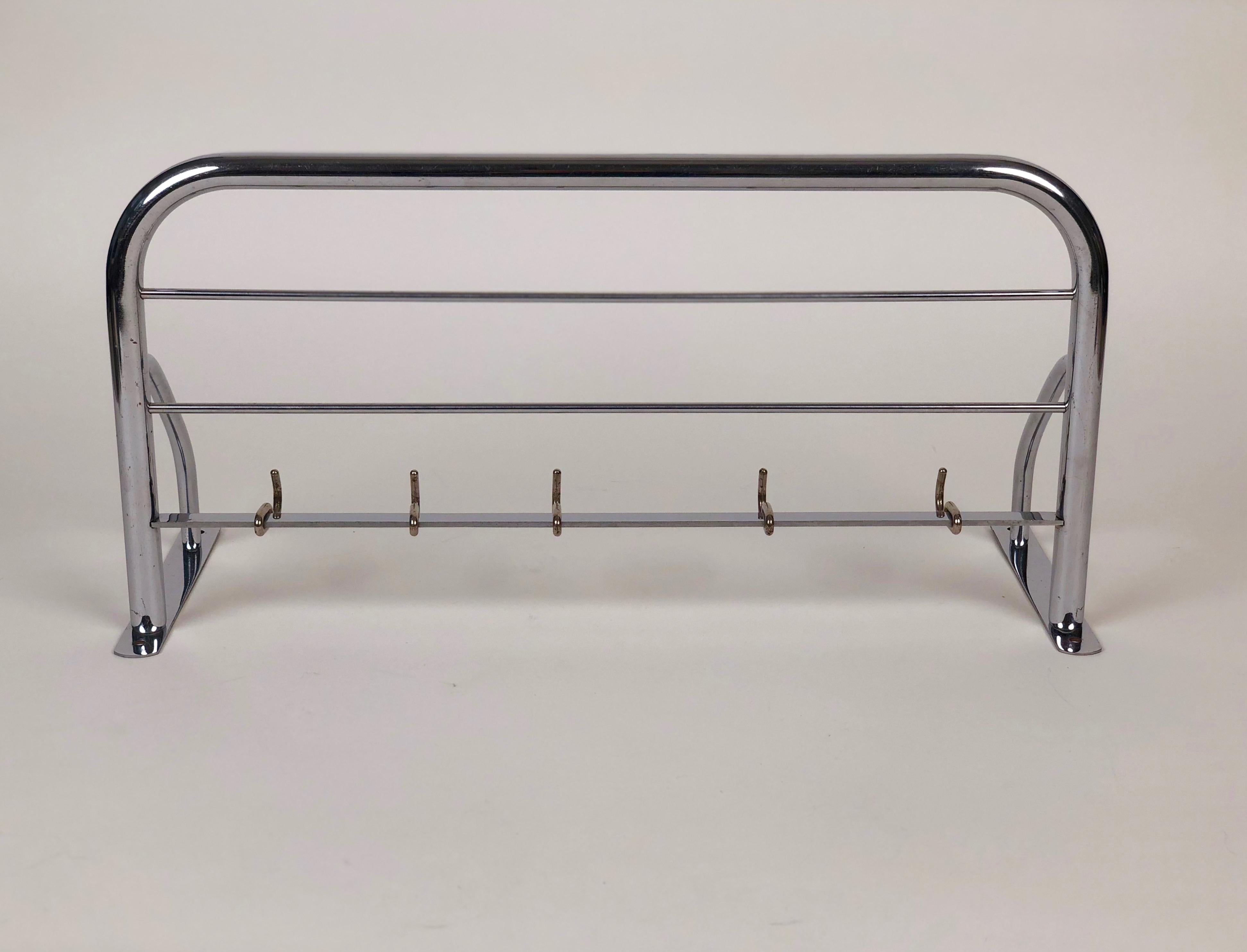 Modern Small, Chrome-Plated, Coat Rack, from the Czechoslovakia, 1960s For Sale