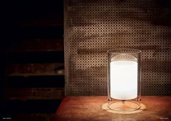 Small Cilla Carlo Moretti Contemporary Mouth Blown Clear Murano Glass Table Lamp