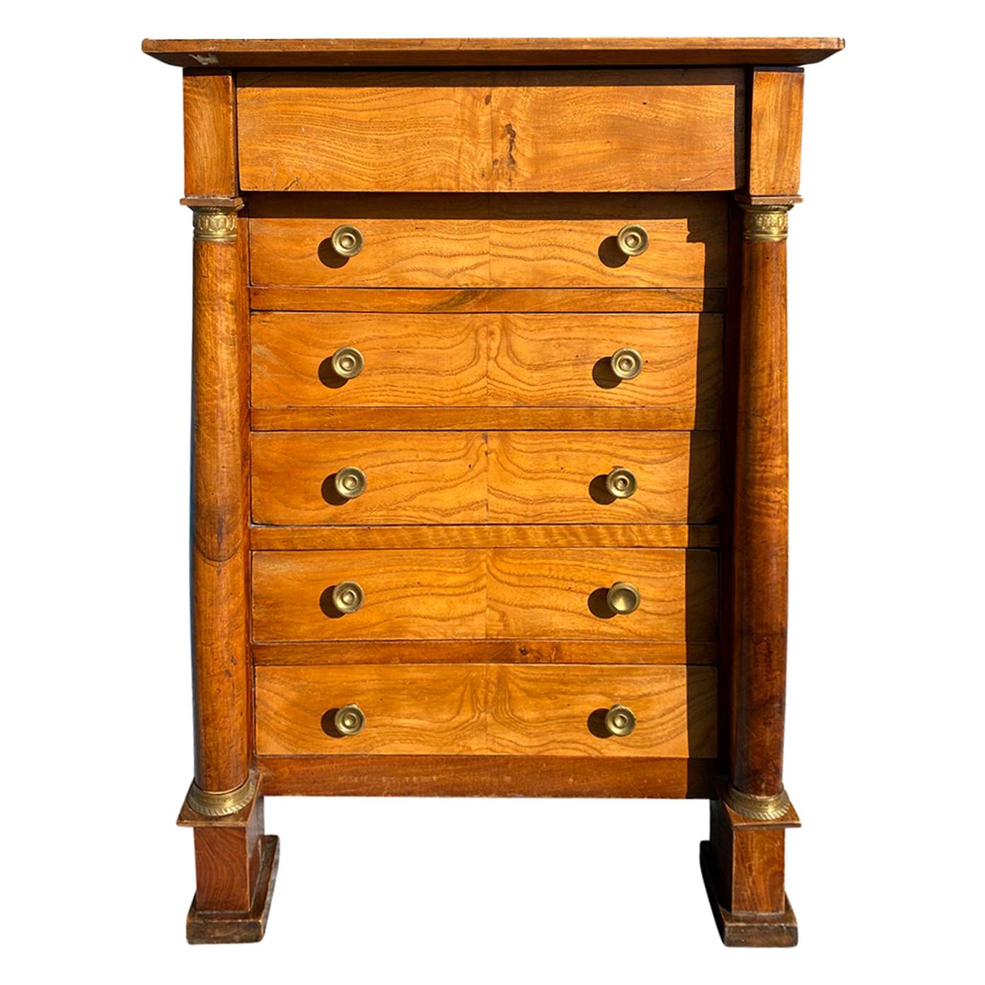 Midcentury Black/ Ebonized Chest of Drawers in French Empire Style