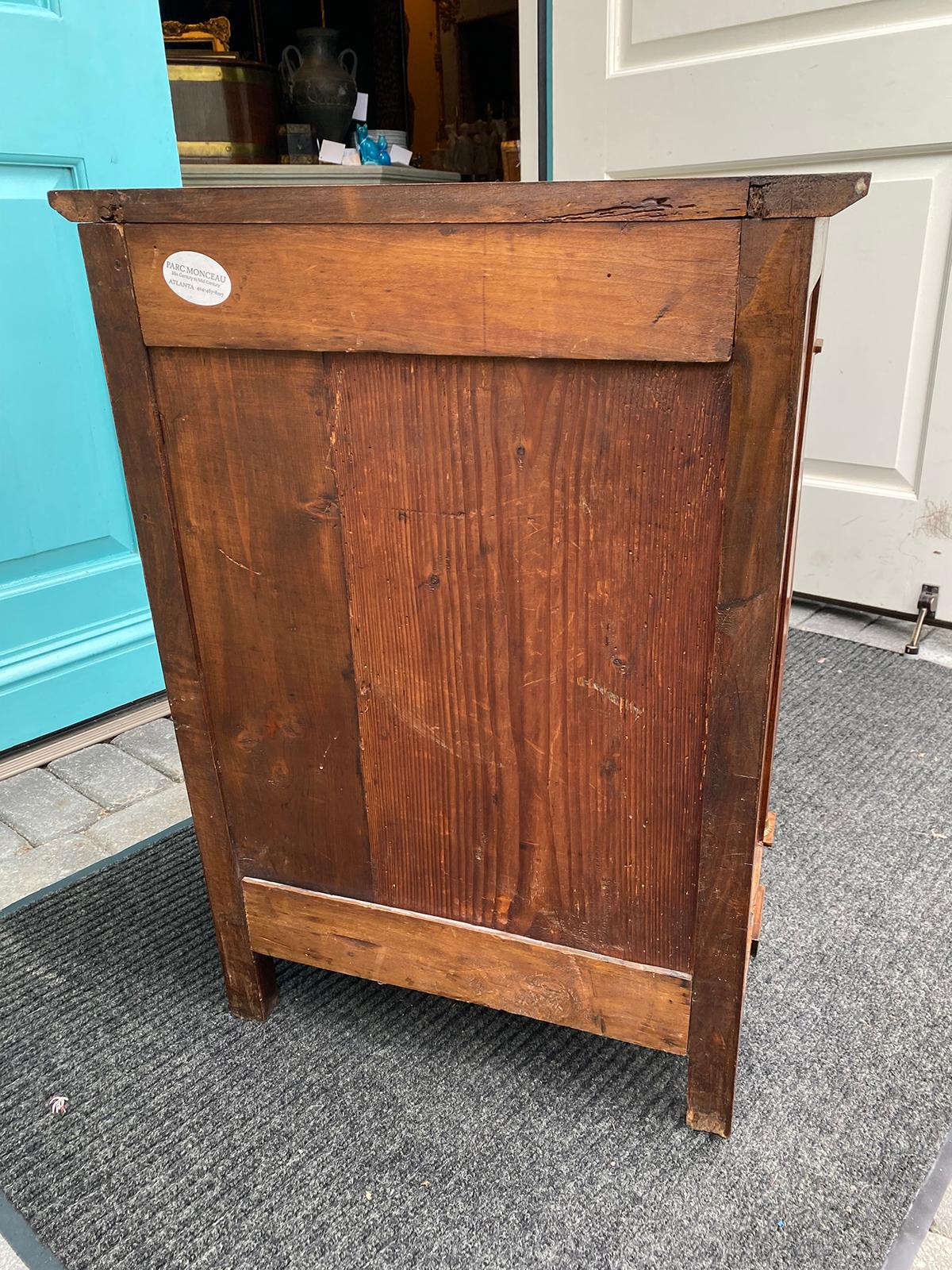 Small Circa 1810 French Empire Walnut Chest, Five Drawers 11