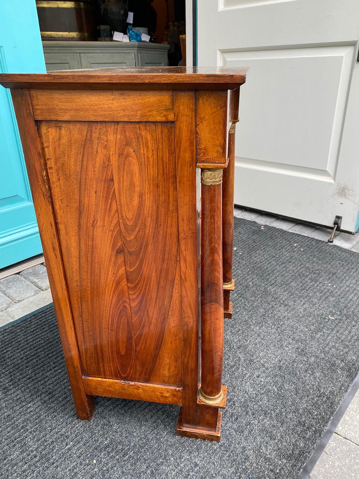 Small Circa 1810 French Empire Walnut Chest, Five Drawers 1