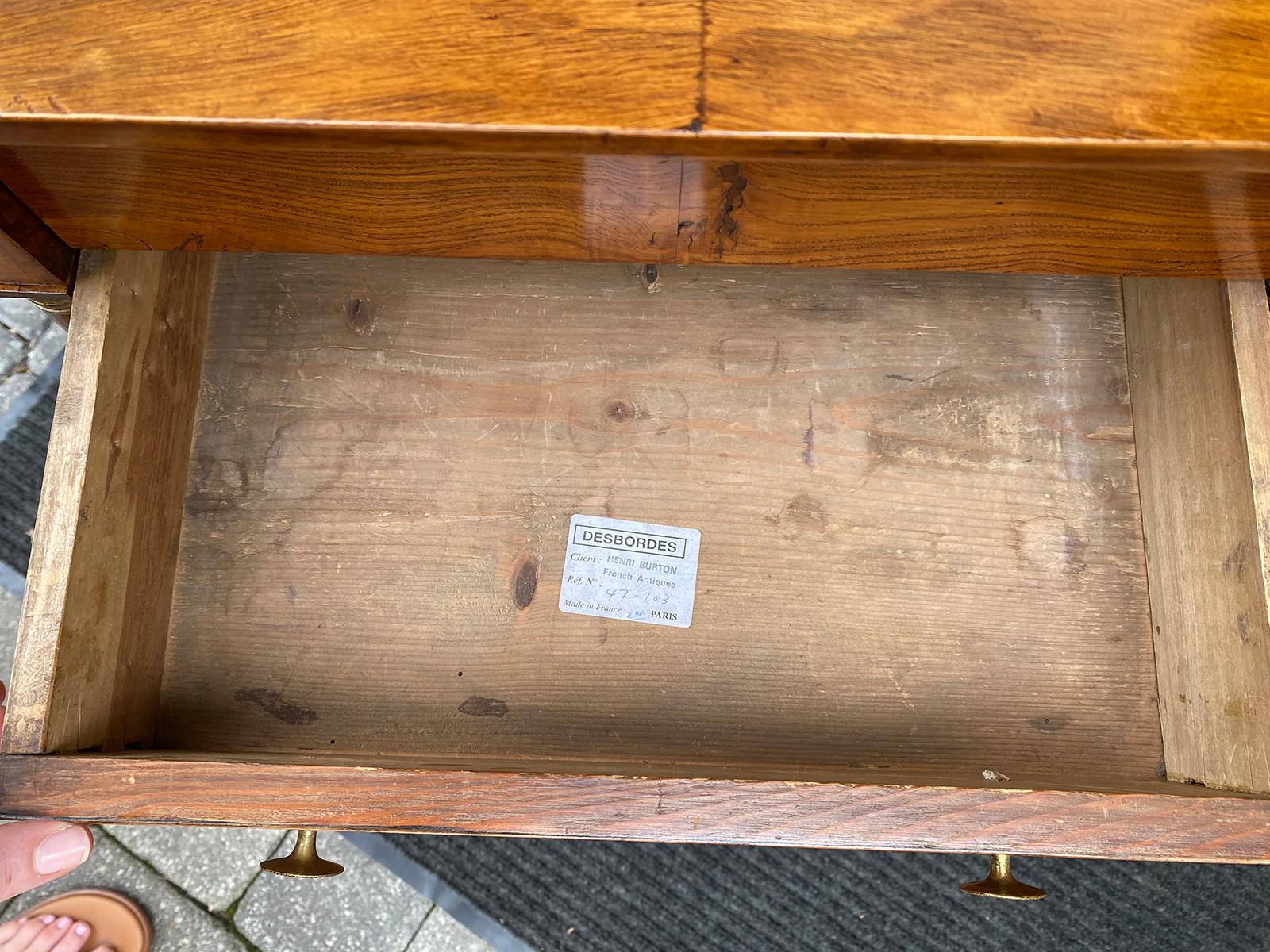 Small Circa 1810 French Empire Walnut Chest, Five Drawers 4