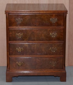 Small circa 1930s-1950s Walnut Chest of Drawers Side Table Tall