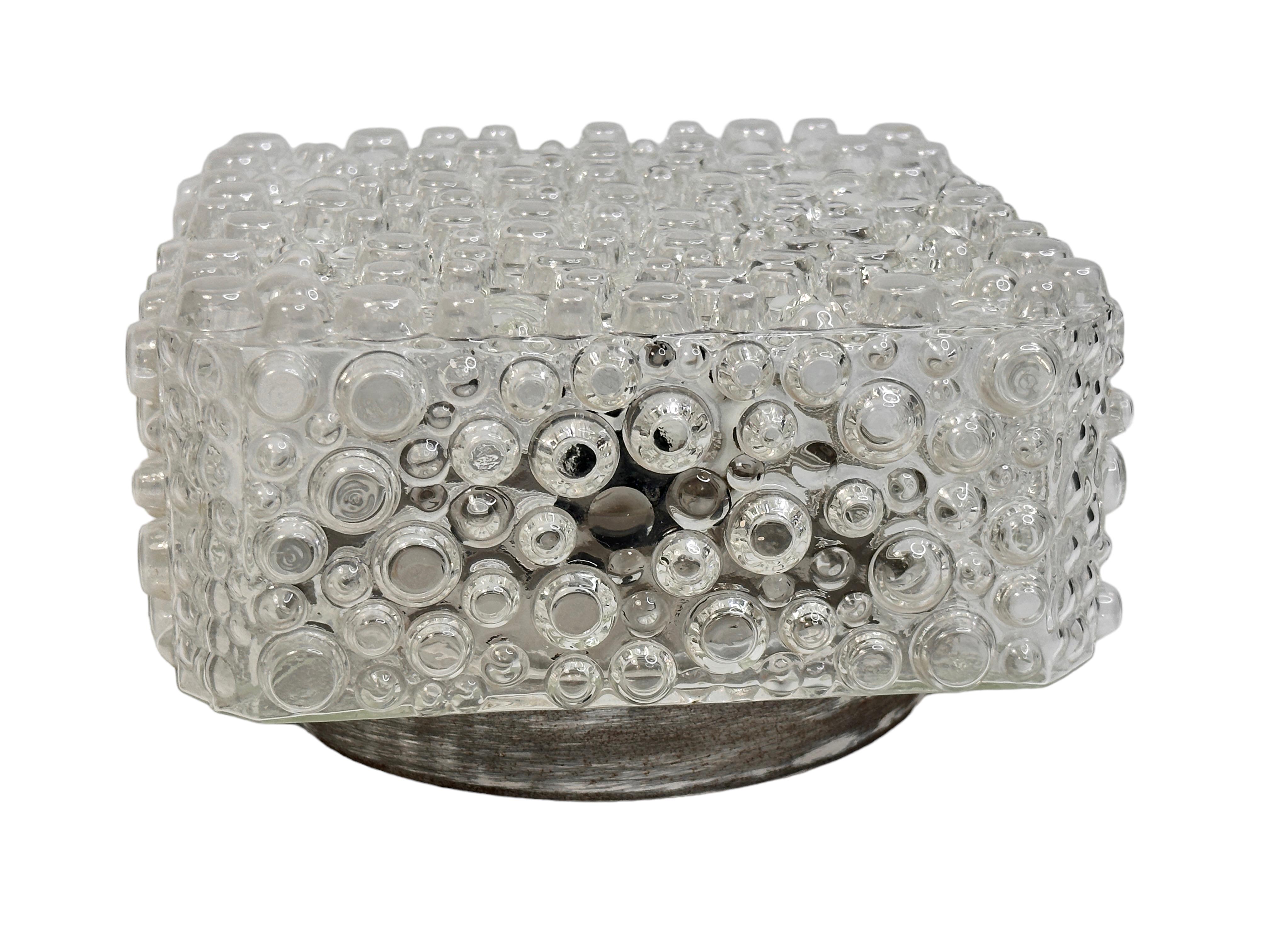 Mid-Century Modern small Circles Shape Bubble Glass Ceiling Wall Light Flush Mount, Germany, 1960s For Sale