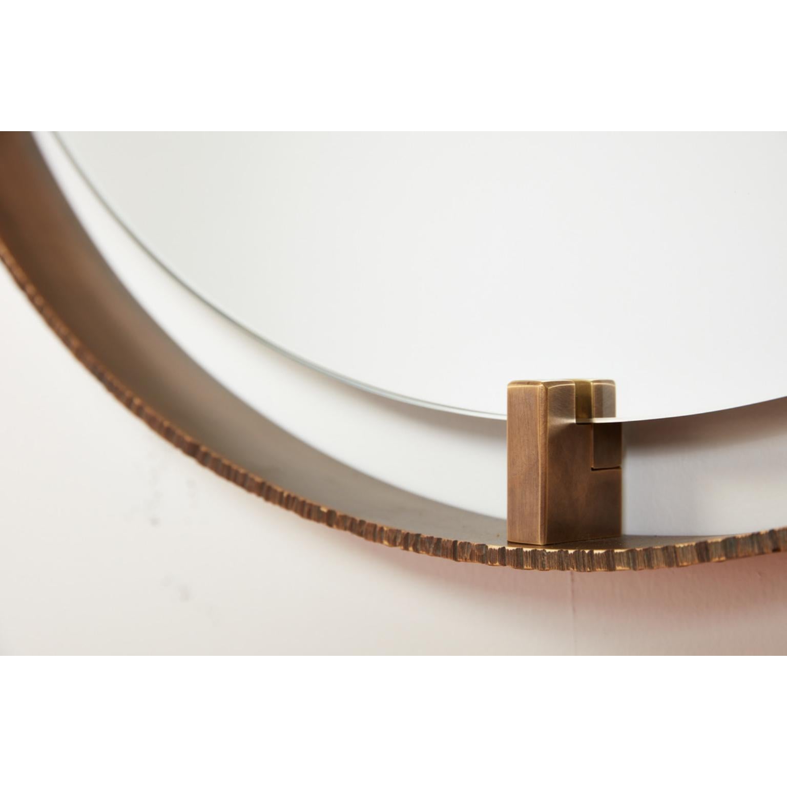 Modern Small Circular Gauged Edge Mirror by William Emmerson For Sale