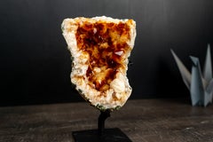 Small Citrine Cluster with Deep Madeira Orange Druzy Quartz