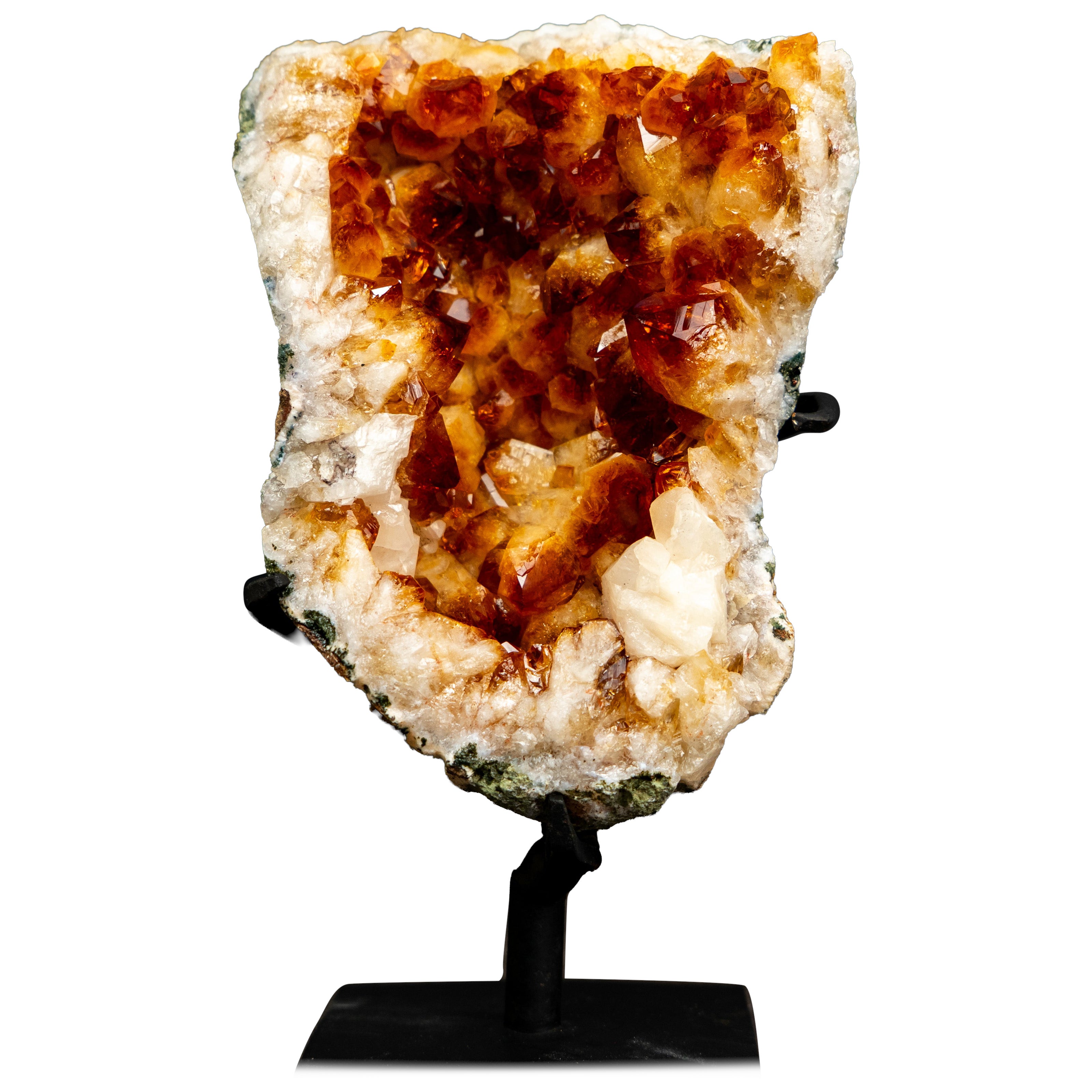 Small Citrine Cluster with Deep Madeira Orange Druzy Quartz For Sale