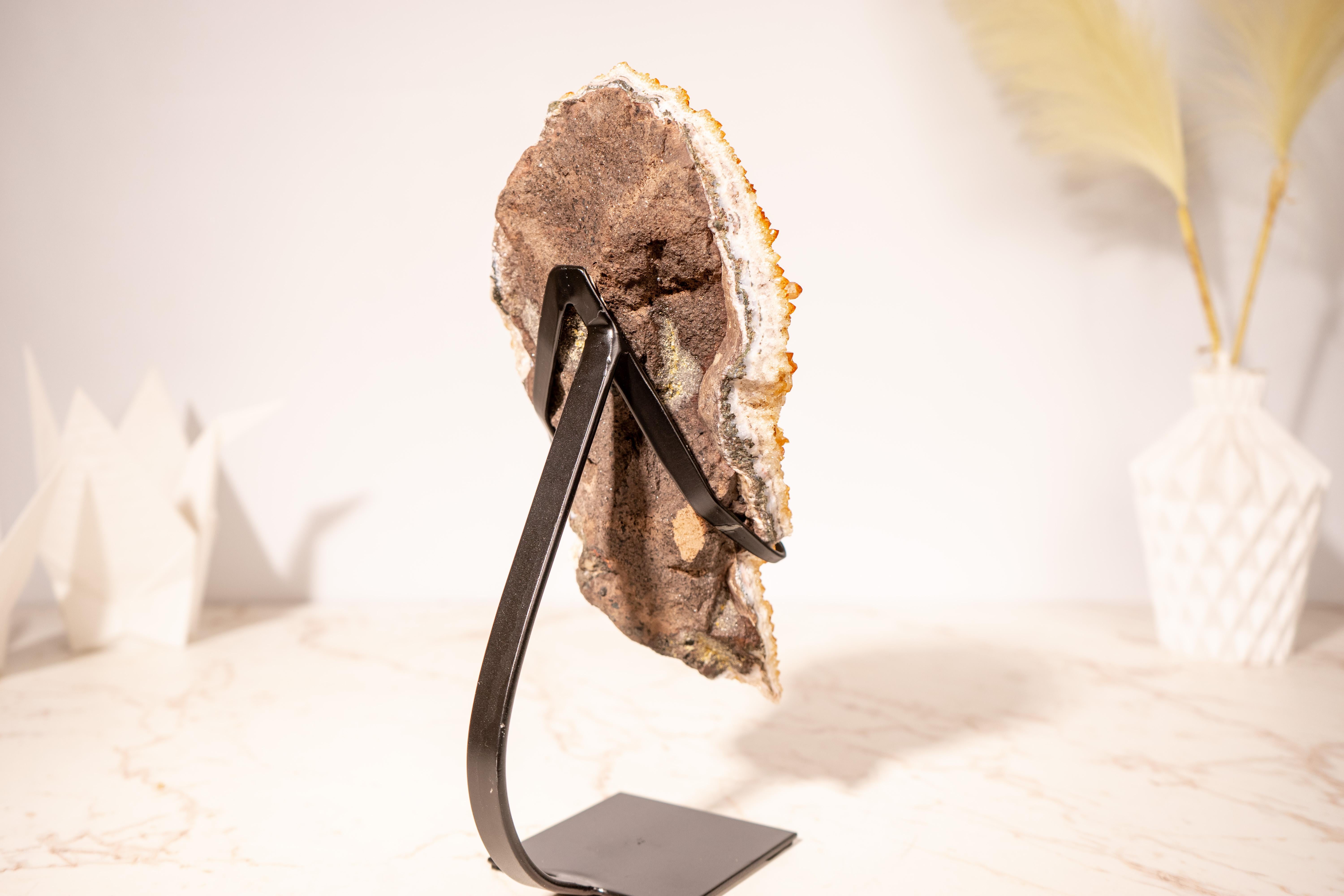 Pequeño Racimo de Citrino con Druzy Citrino Amarillo Dorado Brasileño en venta