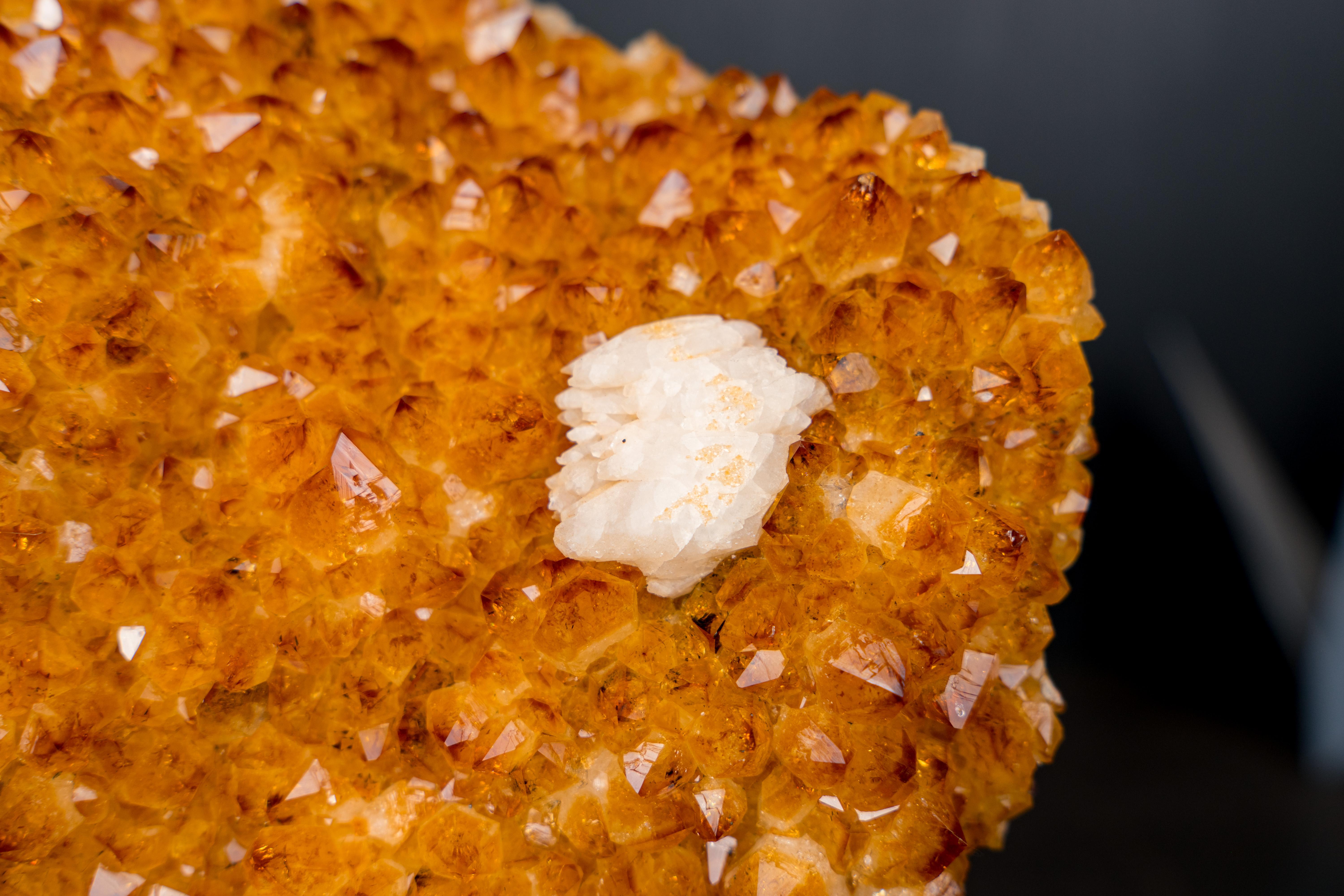 Cristallo Small Citrine Cluster with Rich Golden-Orange Druzy in vendita