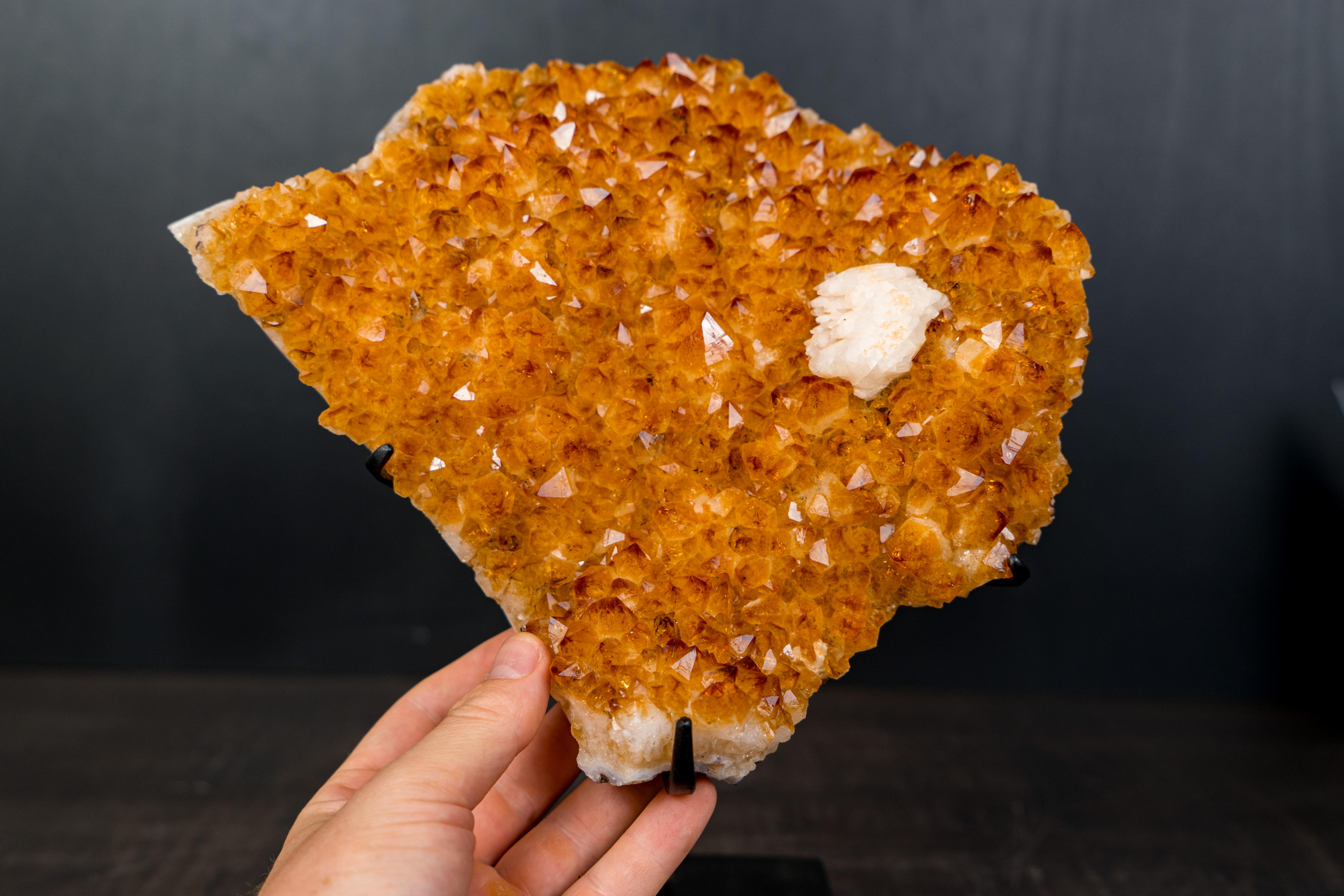 Small Citrine Cluster with Rich Golden-Orange Druzy in vendita 2