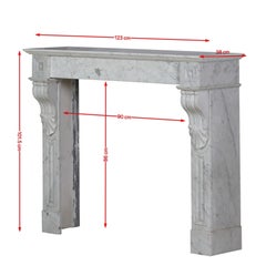 Small Classic French Appartement Chimney Piece in Carrara White Marble