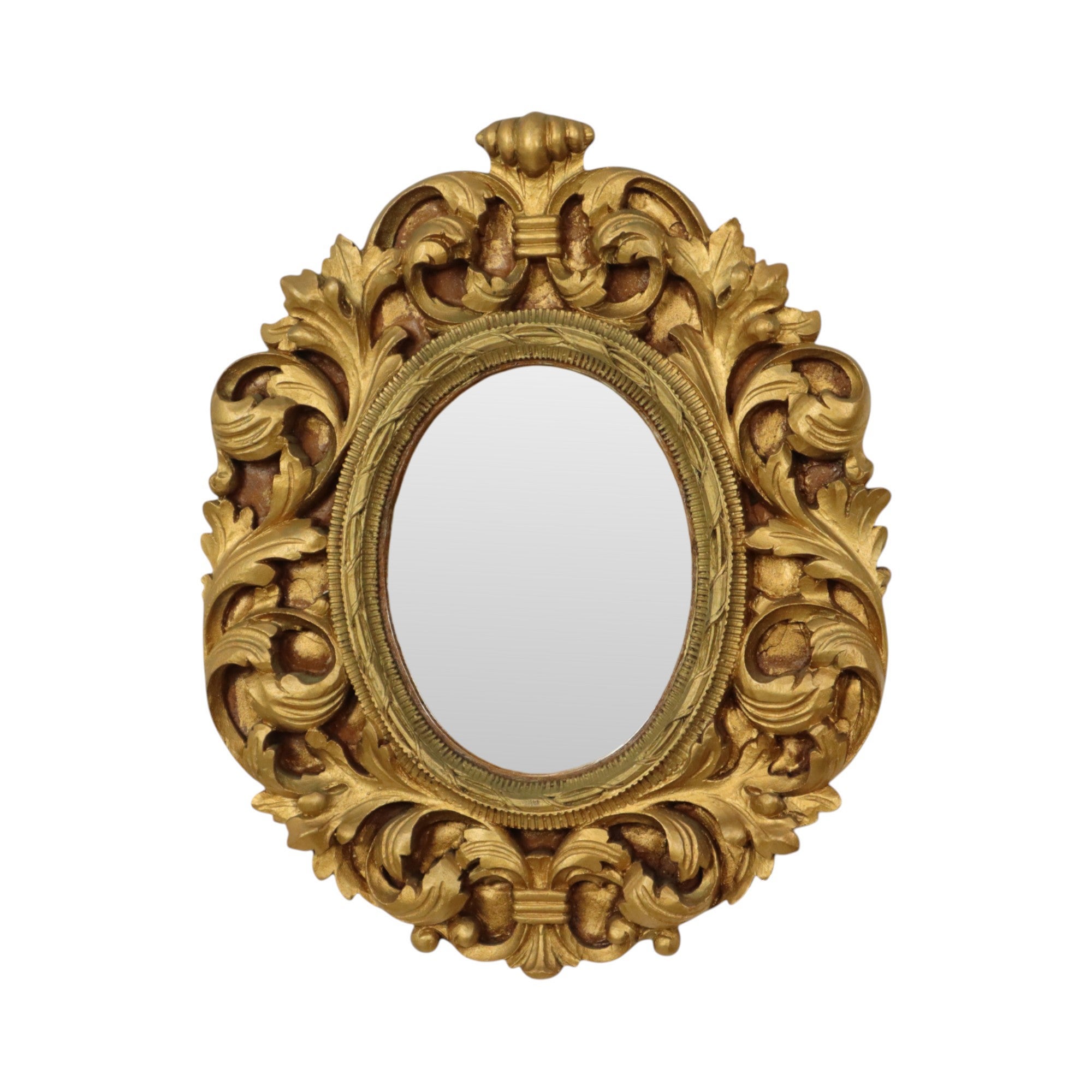 Small Classic French Baroque Mirror Acanthus Resin 36cm