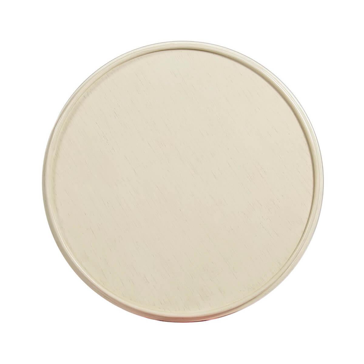 Rustico Tavolino classico rotondo, bianco anticato in vendita