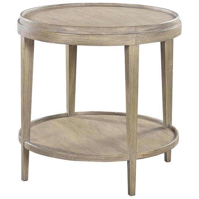 Greyed Oak Rustic End Table For Sale at 1stDibs