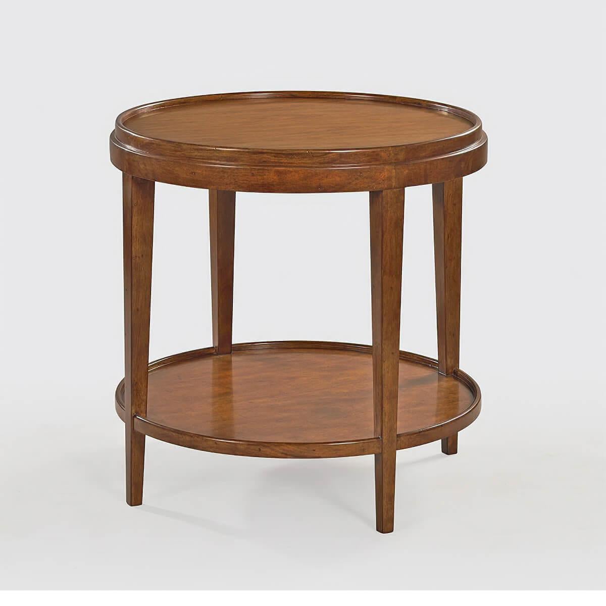Vietnamese Small Classic Round End Table, Walnut For Sale