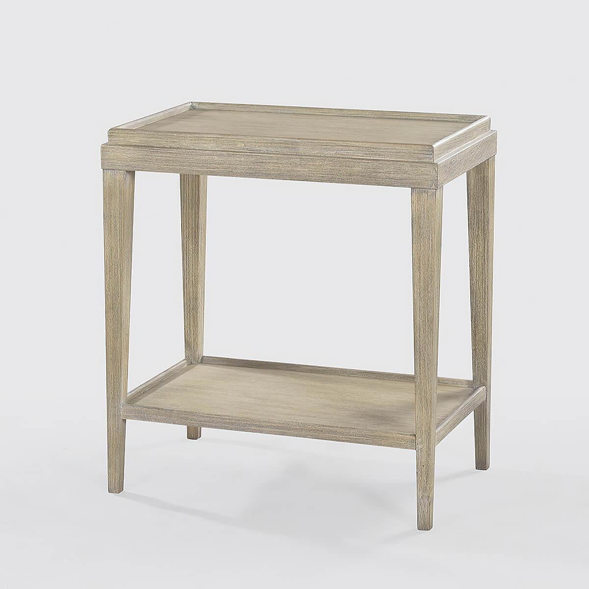 Vietnamese Small Classic Two-Tier Side Table, Greyed For Sale