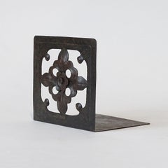 Small Classical Italian 1930s Wrought Iron Book Ends