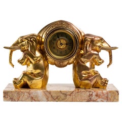 Small Clock with Elephants