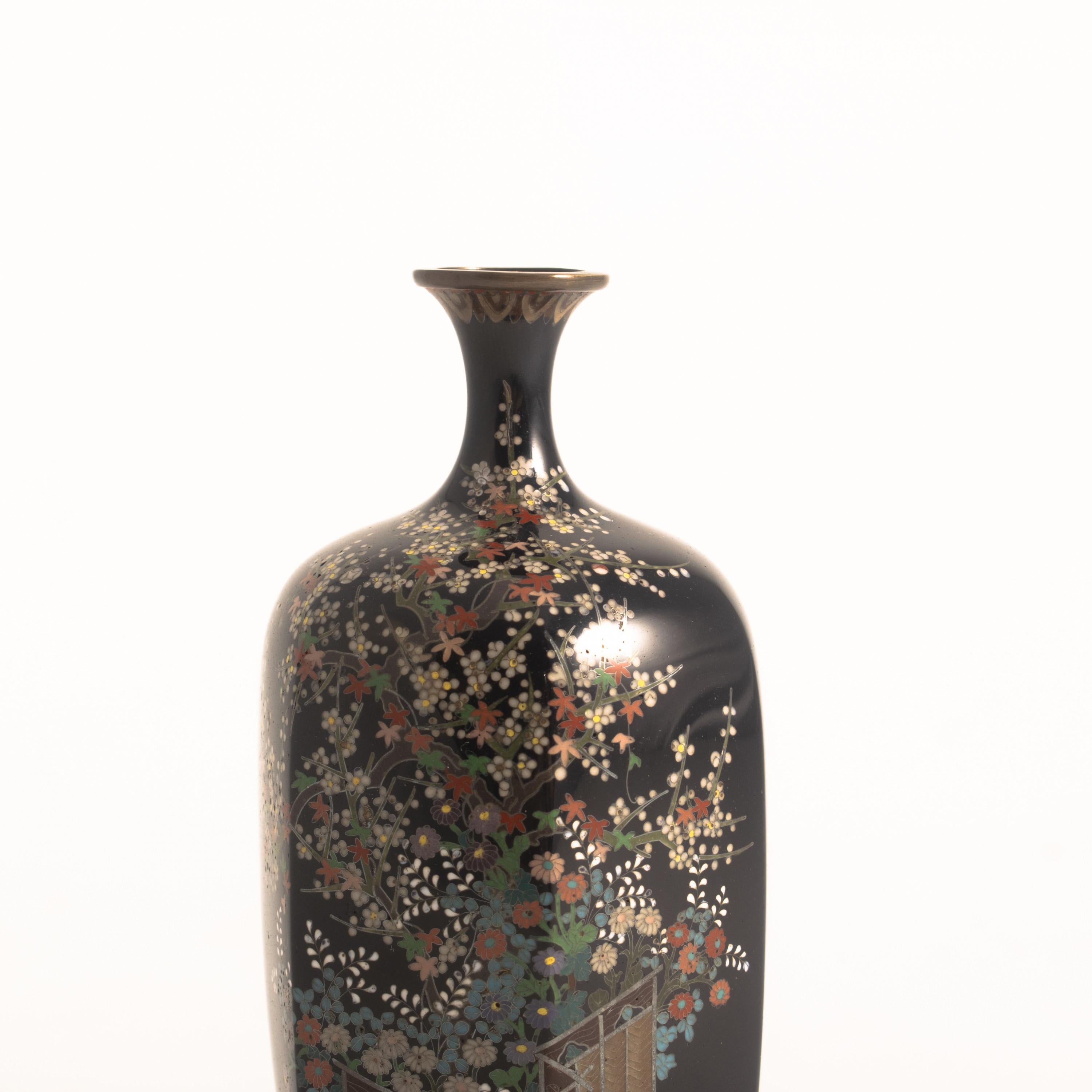 Japanese Small Cloisonné Vase, Meiji Period, Japan For Sale