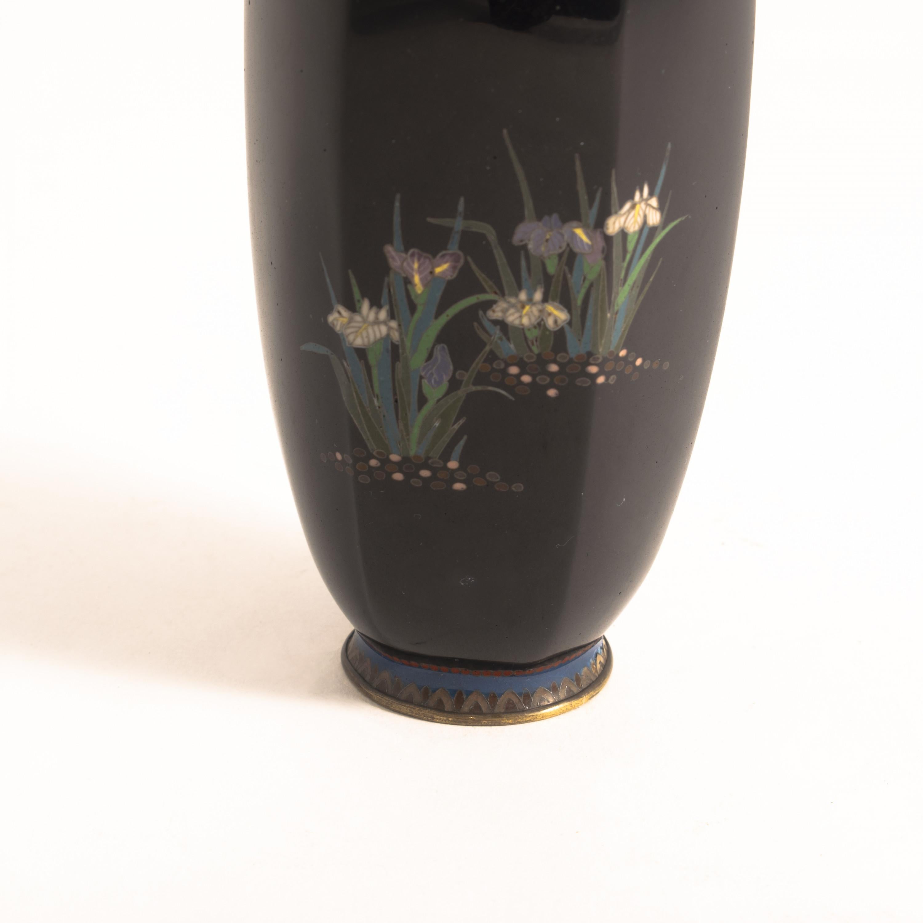 Enameled Small Cloisonné Vase, Meiji Period, Japan For Sale