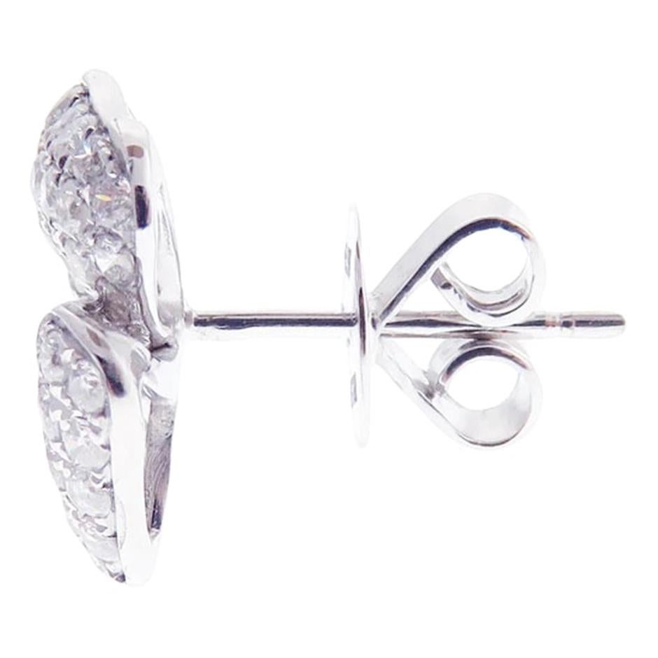 Kleeblatt Motiv Pave Diamant-Ohrring Set (Moderne) im Angebot