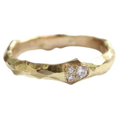 hammered gold ring with stone