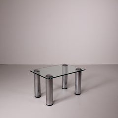 Small coffee/side table in glass and steel
