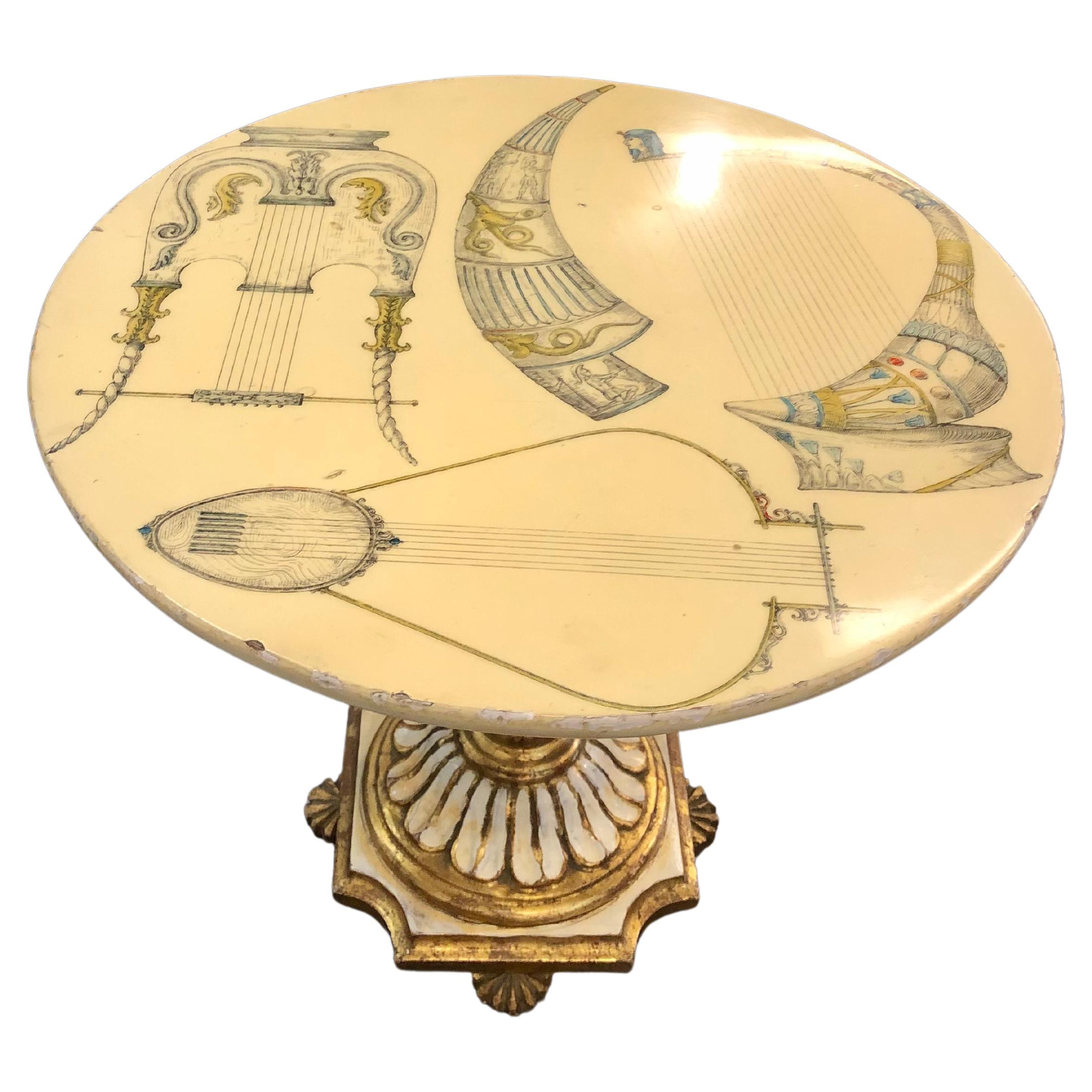 Small Coffee Table 1950 in the Style of Fornasetti For Sale