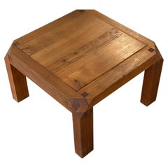 Small Coffee Table in Solid Elm by Pierre Chapo