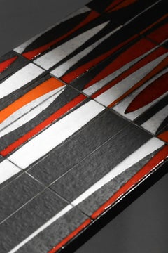 Small Coffee Table Navette Orange by Roger Capron Design Ceramic, French, 1950