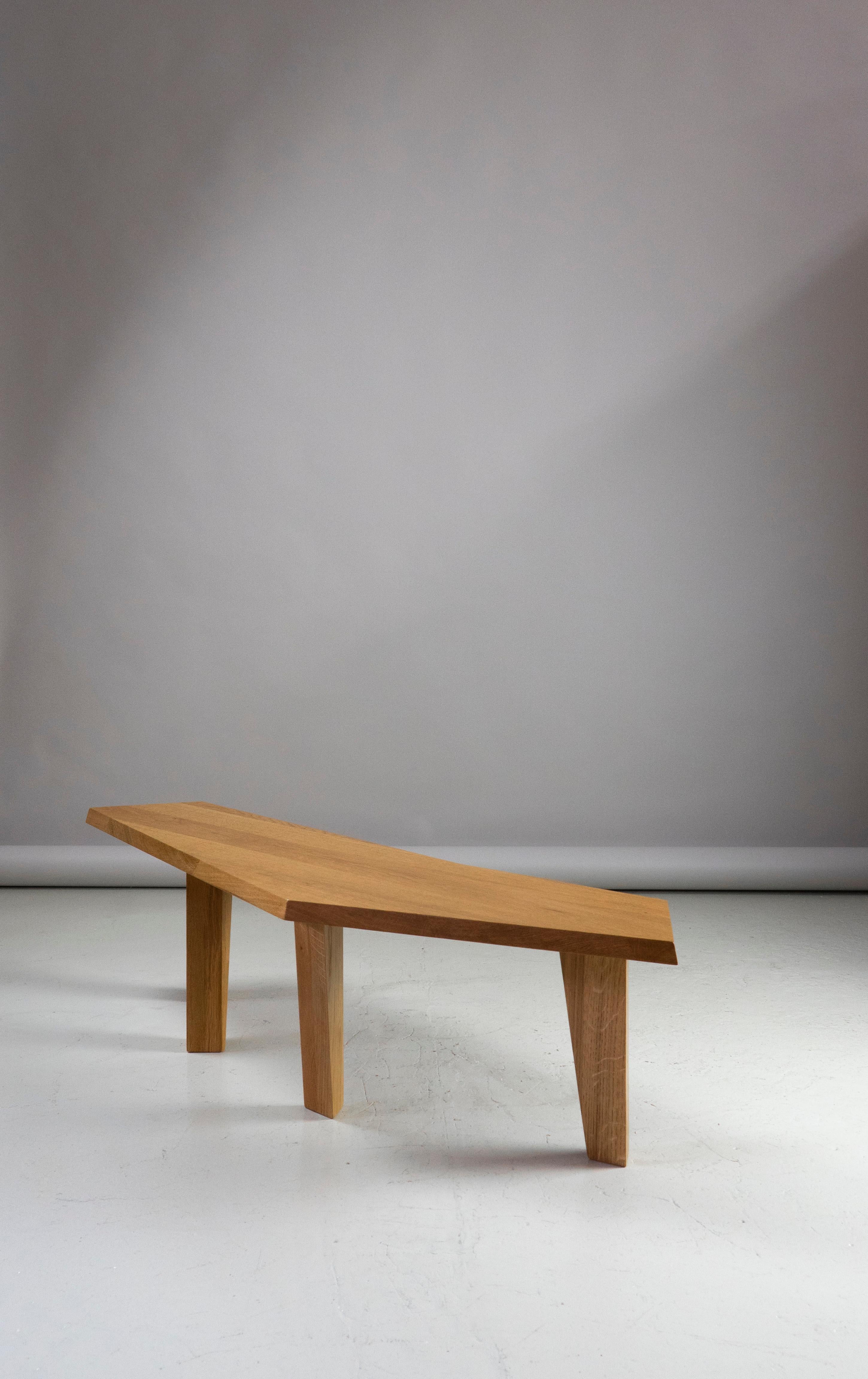 French Small Coffee Table or Bench in Oak by Jacques Jarrige 