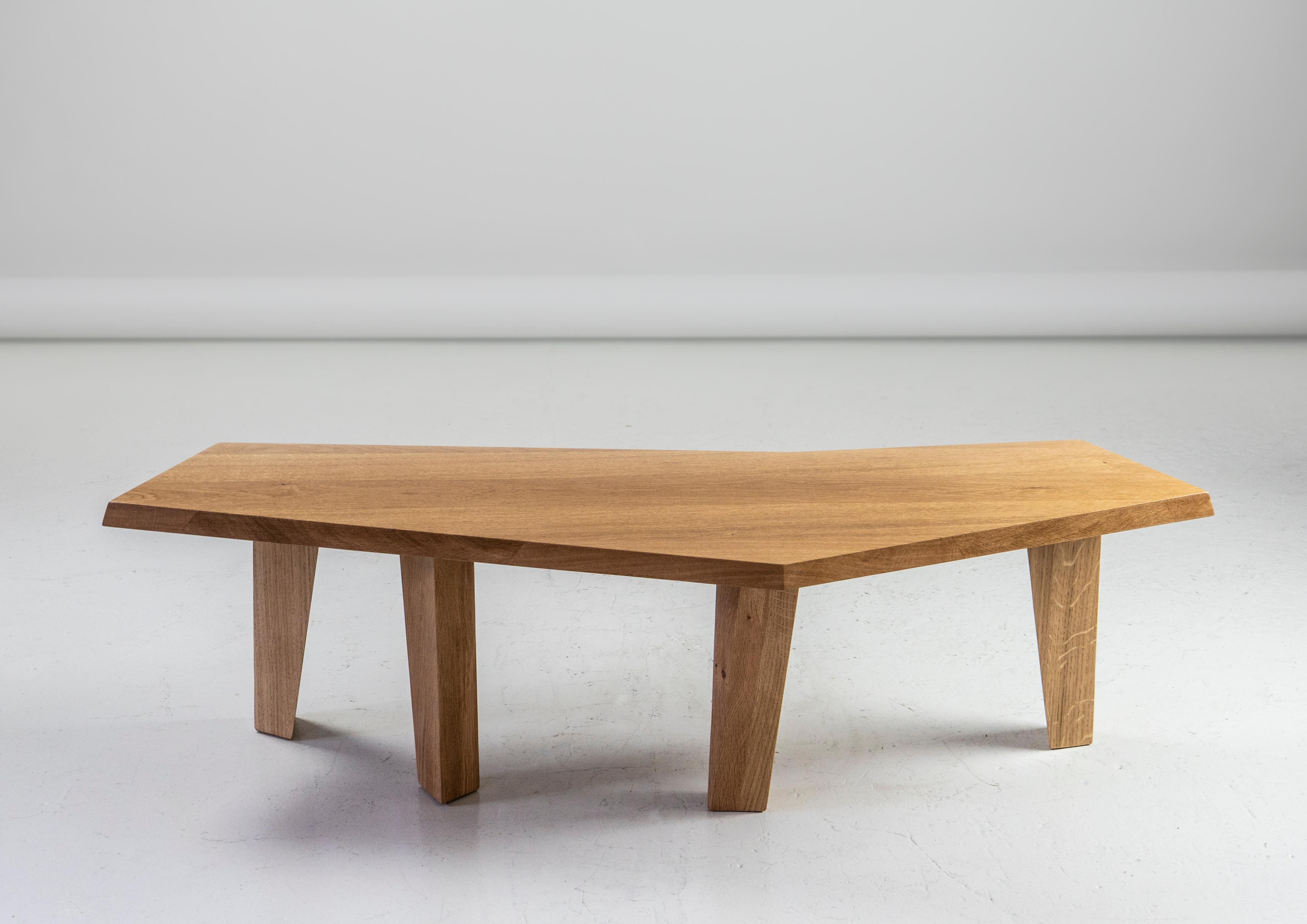 Contemporary Small Coffee Table or Bench in Oak by Jacques Jarrige 