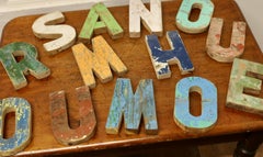 Small Collection of Folk Art Wooden Letters  A Small collection