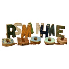 Vintage Small Collection of Folk Art Wooden Letters  A Small collection  