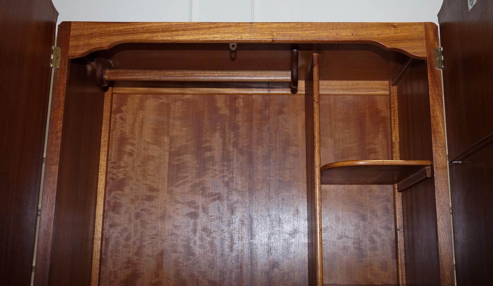 SMALL & COMPACT ART DECO 1940s BURR WALNUT WARDROBE 3