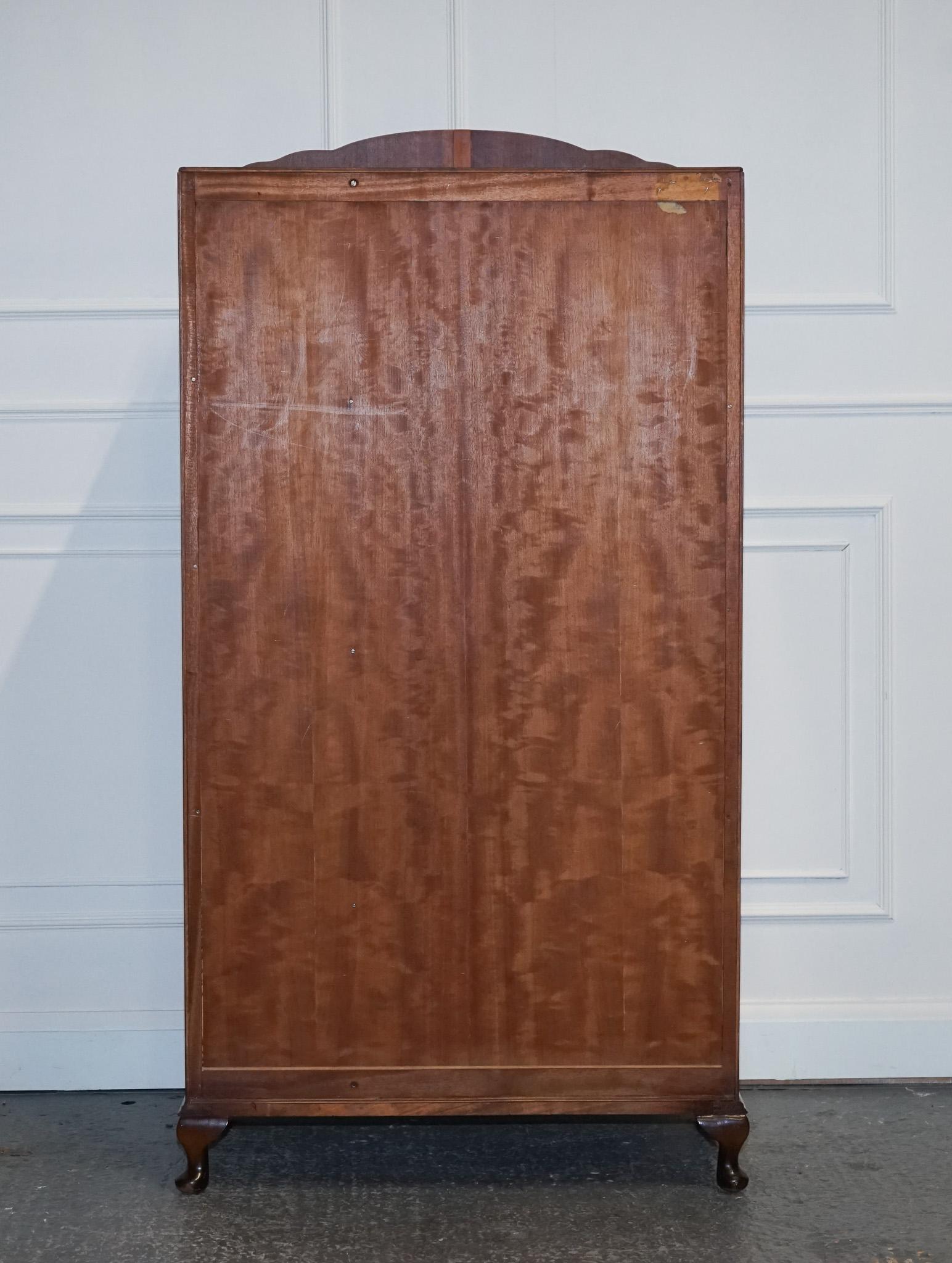 SMALL & COMPACT ART DECO 1940s BURR WALNUT WARDROBE 11