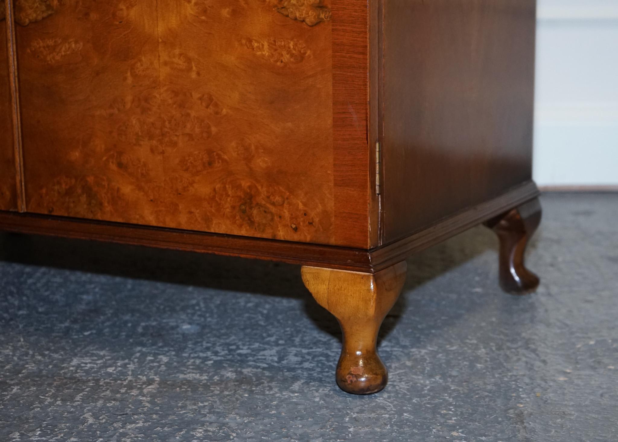 20th Century SMALL & COMPACT ART DECO 1940s BURR WALNUT WARDROBE