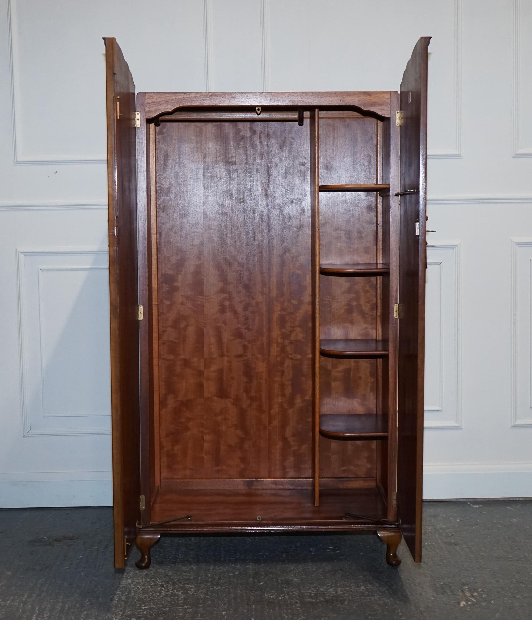Walnut SMALL & COMPACT ART DECO 1940s BURR WALNUT WARDROBE