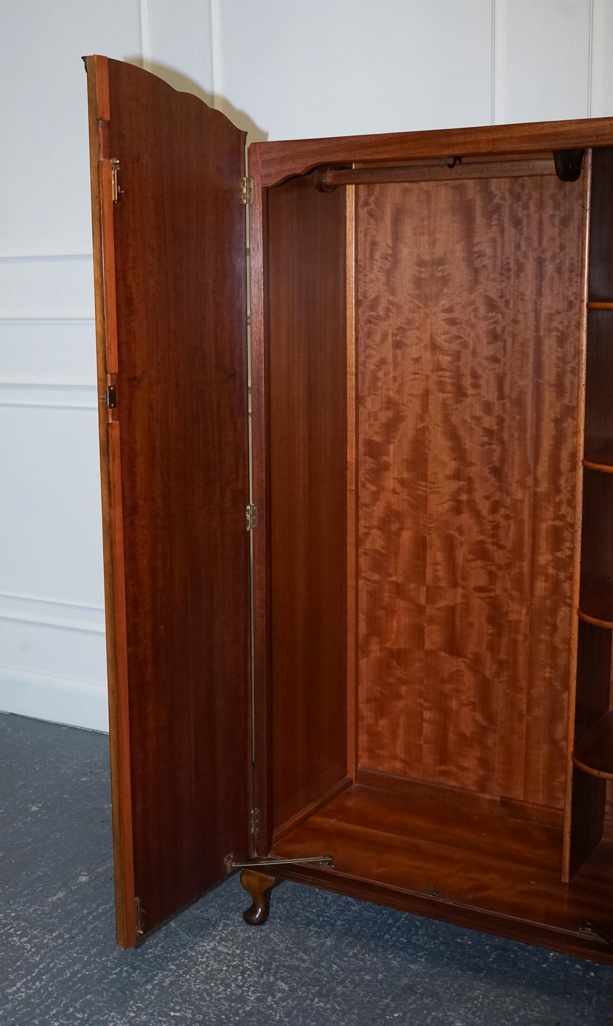 SMALL & COMPACT ART DECO 1940s BURR WALNUT WARDROBE 1