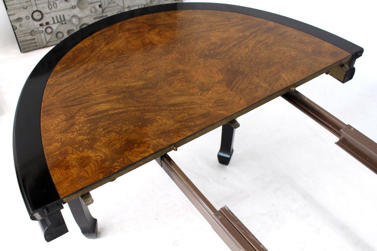 Small Compact Round to Oval Burl Wood Dining Dinette Table ...